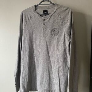 Vans Light Gray Long Sleeve Henley Shirt